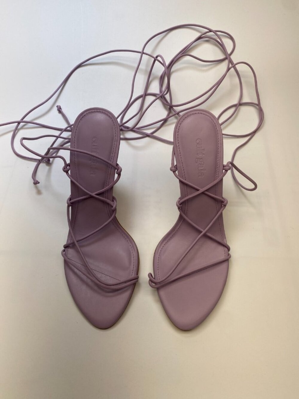 Cult Gaia Womens Strappy Leather Lavender Lace Up Heel Sandal Sz 7 - Picture 2 of 9